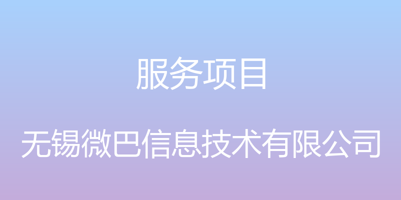 服务项目 - 无锡微巴信息技术有限公司