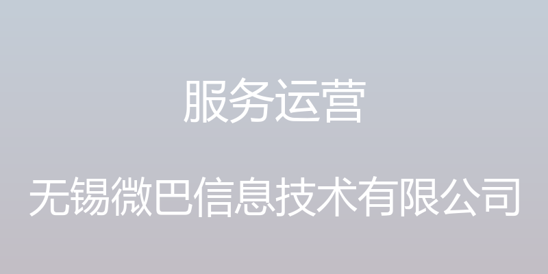 服务运营 - 无锡微巴信息技术有限公司